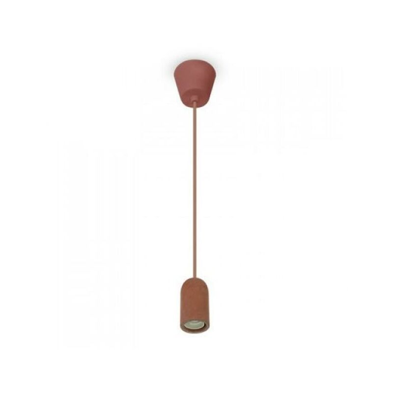 foto del prodotto lampadario con portalampada calcestruzzo rosso