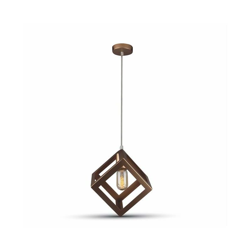 foto del prodotto lampadario con portalampada geometrico oro champagne 3d quadrato