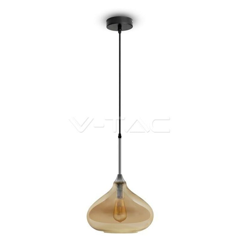 foto del prodotto lampadario con portalampada moderno ambra vetro trasparente 280mm