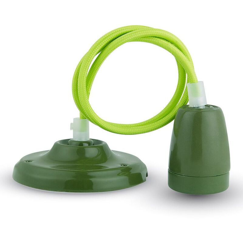 foto del prodotto lampadario con portalampada porcellana verde