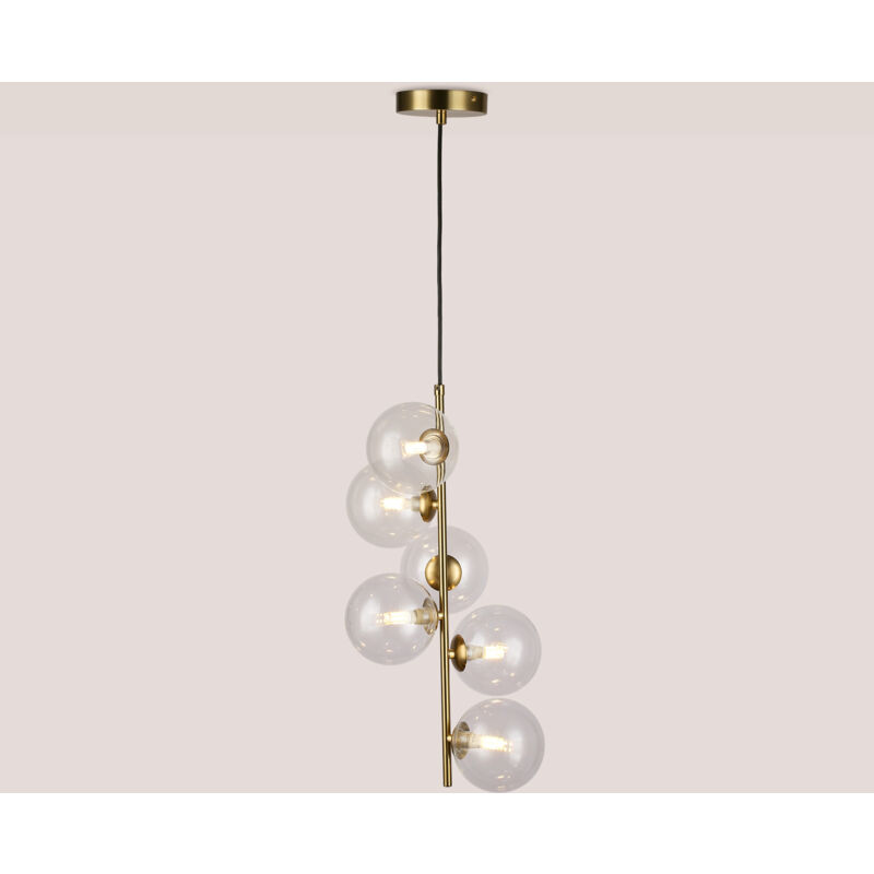 foto del prodotto lampadario con sfere di cristallo romee 6 x g9