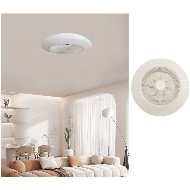 foto del prodotto lampadario con ventilatore da soffitto plafoniera led e telecomando luce bianca naturale calda