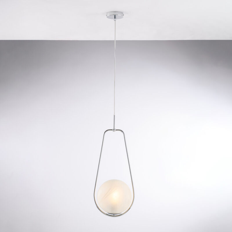 foto del prodotto lampadario contemporaneo afrodite metallo cromo 1 luce e27