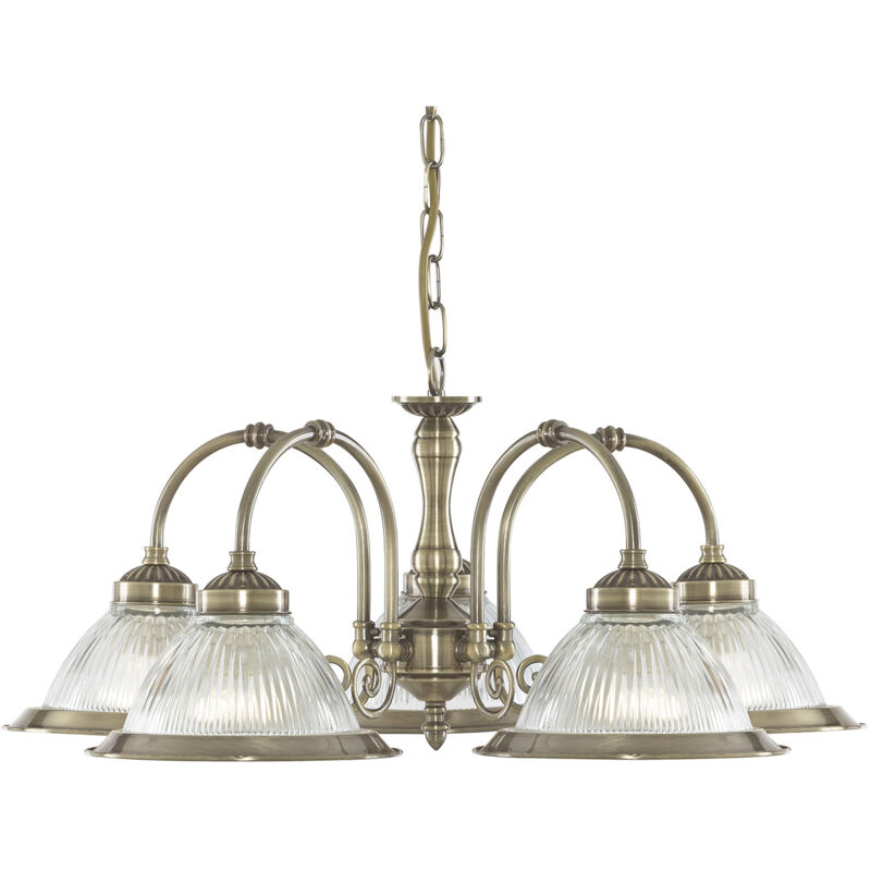 foto del prodotto lampadario contemporaneo american dinner acciaio adjustable vetro 5 luci e27