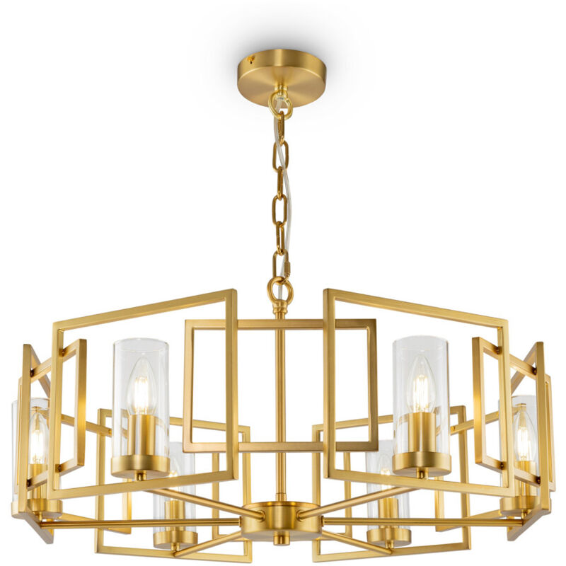 foto del prodotto lampadario contemporaneo bowi struttura in metallo colore oro 6 luci