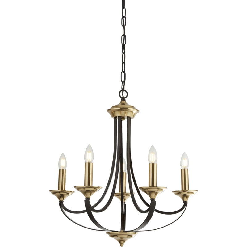 foto del prodotto lampadario contemporaneo campanile acciaio bronzo marrone 5 luci e14