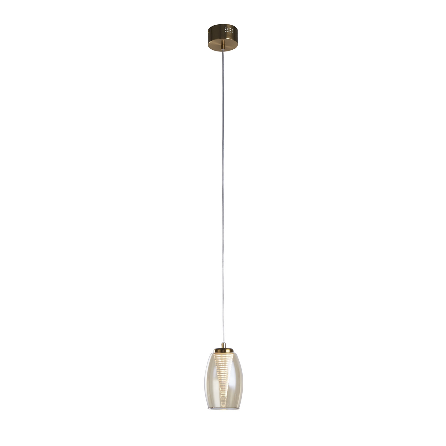 foto del prodotto lampadario contemporaneo ciclon metallo bronzo vetro led 6w 3000k