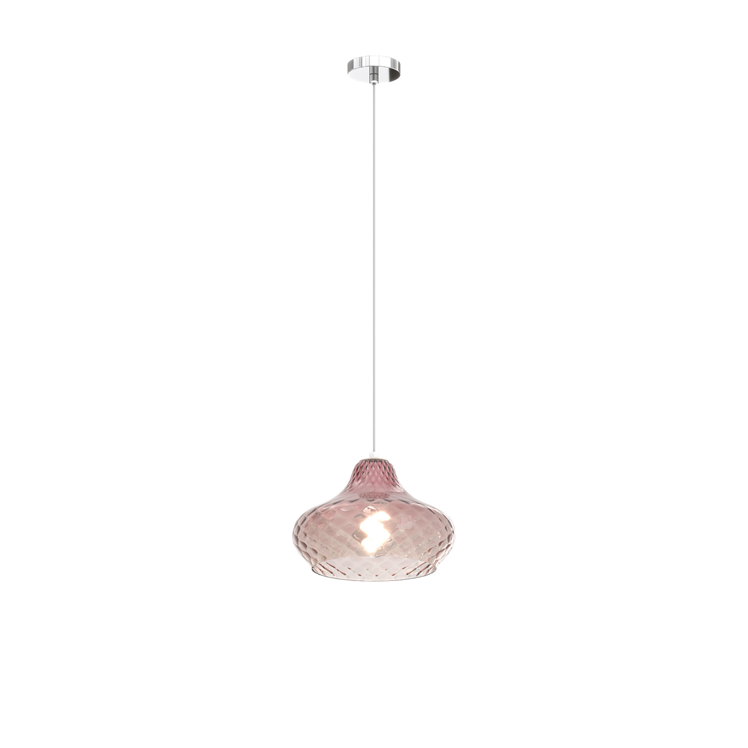 foto del prodotto lampadario contemporaneo dress metallo cromo vetro ruggine 1 luce e27