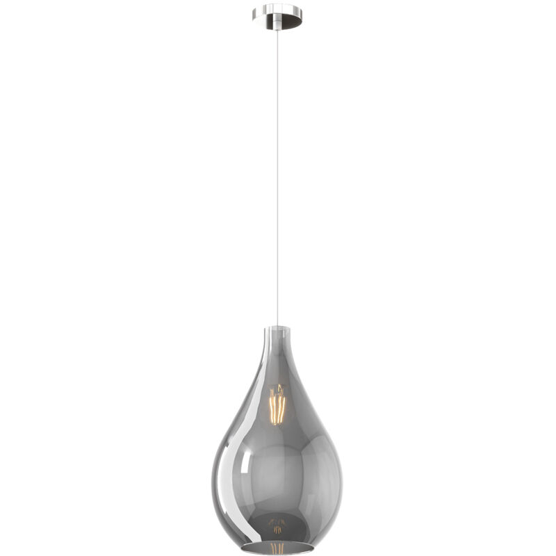 foto del prodotto lampadario contemporaneo drop 2.0 metallo cromo vetro medio fum 1 luce e27