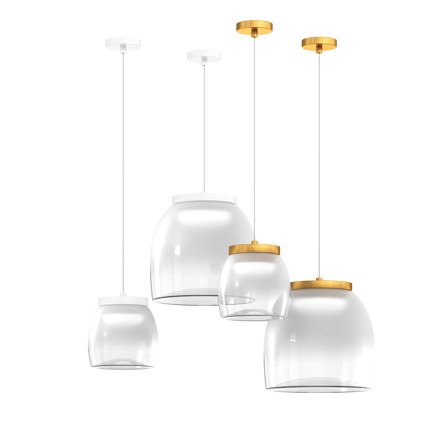foto del prodotto lampadario contemporaneo drum metallo oro vetro 1 luce led 8w calda