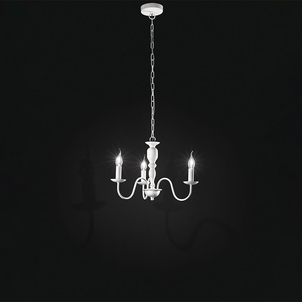 foto del prodotto lampadario contemporaneo ducale metallo bianco 3 luci e14