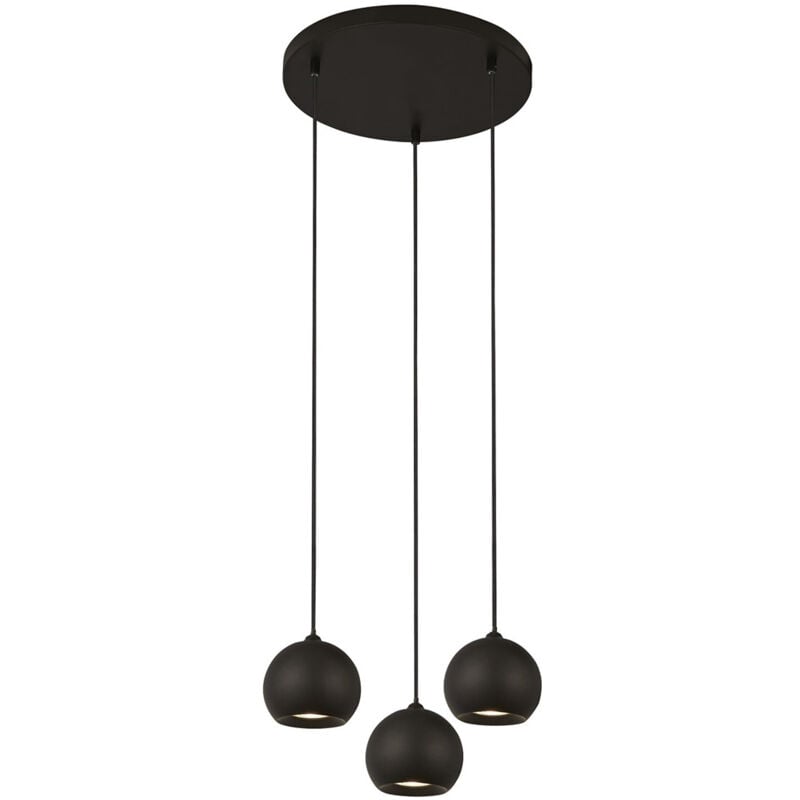 foto del prodotto lampadario contemporaneo eindhoven acciaio nero 3 luci gu10
