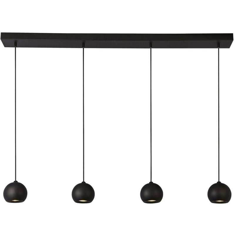 foto del prodotto lampadario contemporaneo eindhoven acciaio nero 4 luci gu10