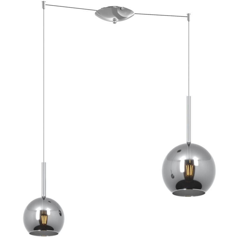 foto del prodotto lampadario contemporaneo future metallo cromo vetro 2 luci e27