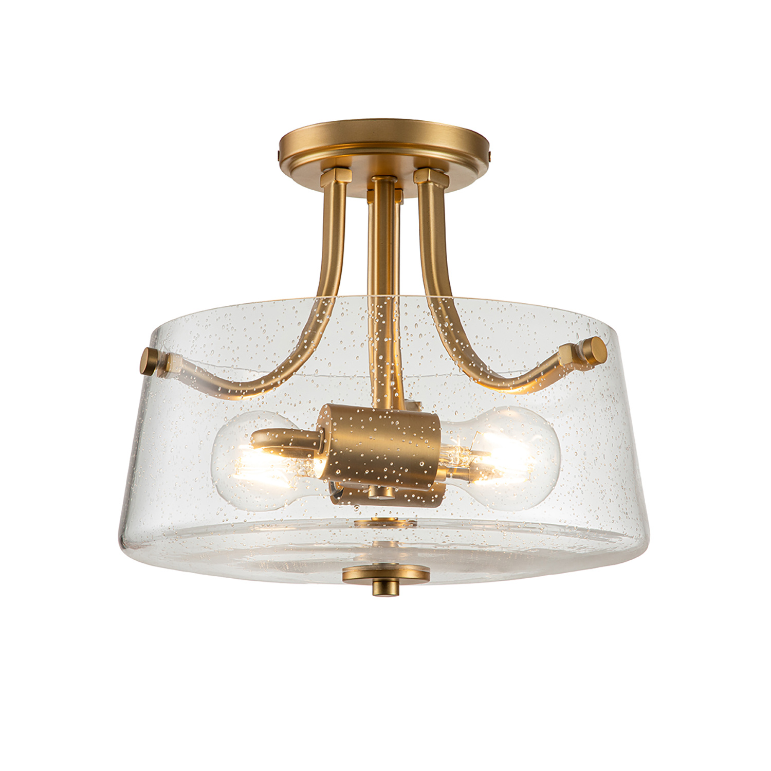 foto del prodotto lampadario contemporaneo hollister acciaio ottone spazzolato 2 luci e27