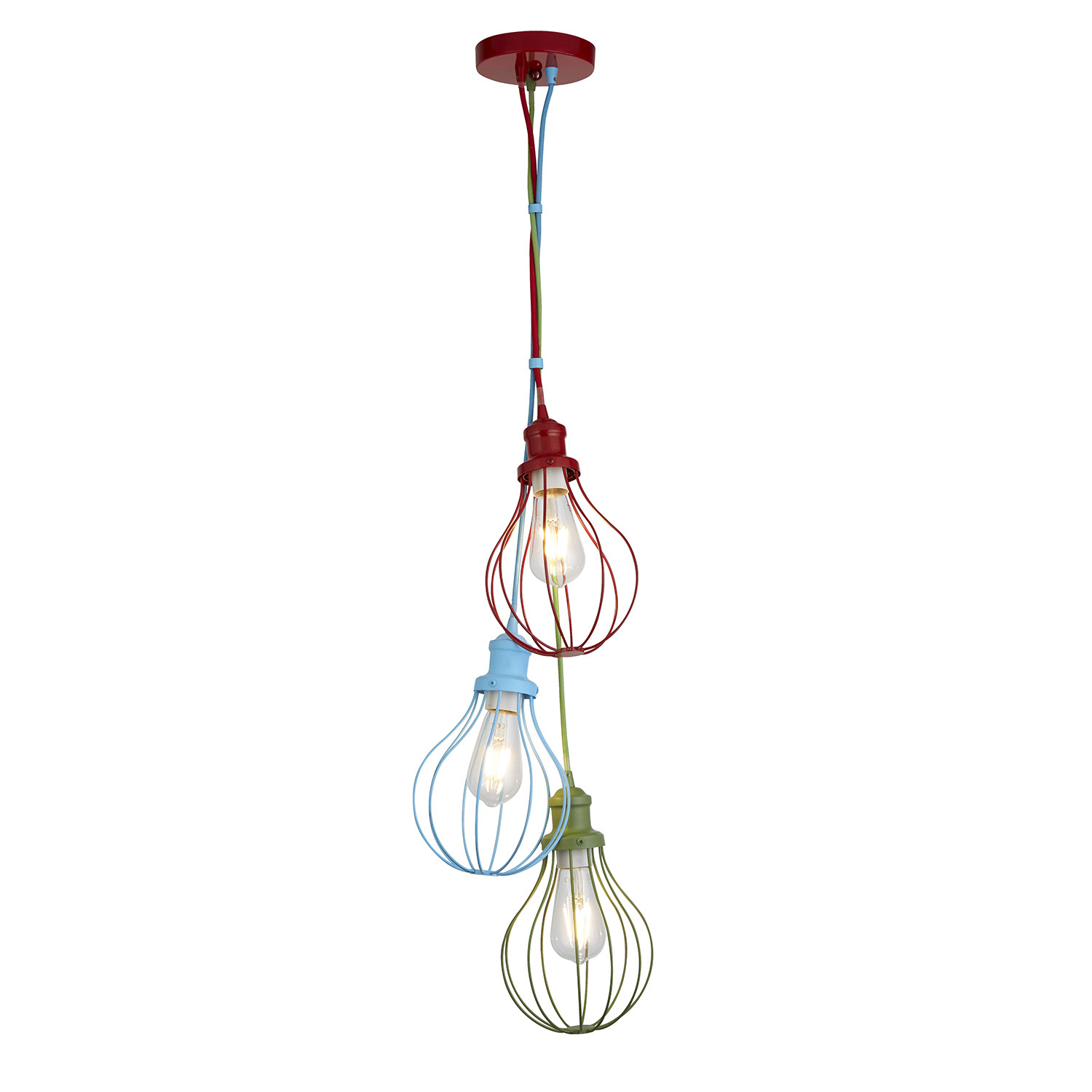foto del prodotto lampadario contemporaneo novit acciaio multicolor 3 luci e27
