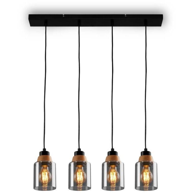 foto del prodotto lampadario contemporaneo royk metallo nero 4 luci e27