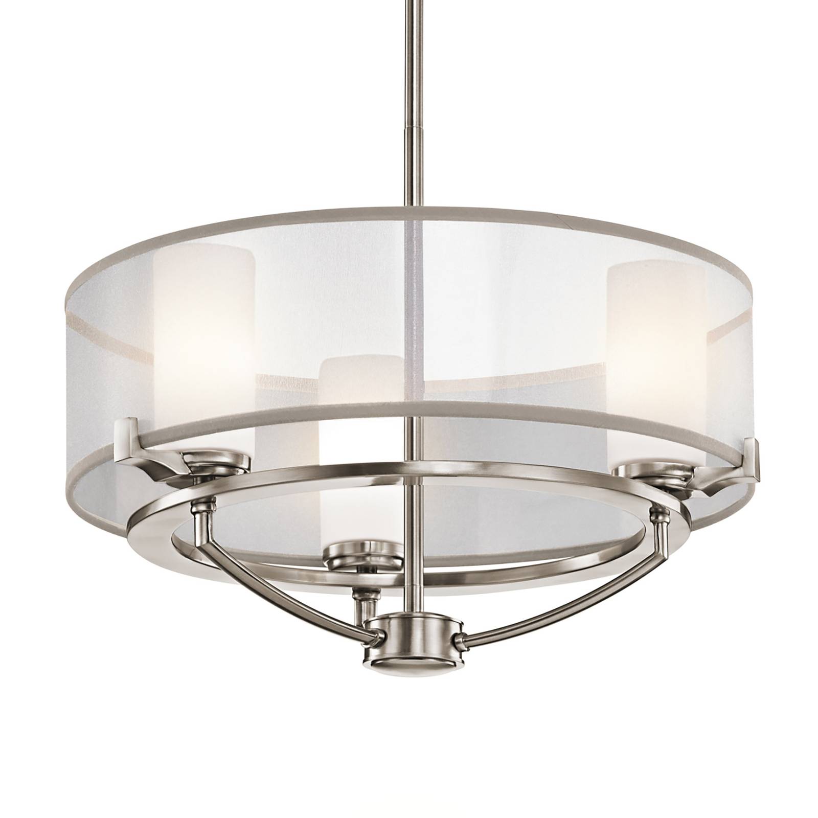 foto del prodotto lampadario contemporaneo saldana metallo peltro classico tessuto 3 luci g9 3 led