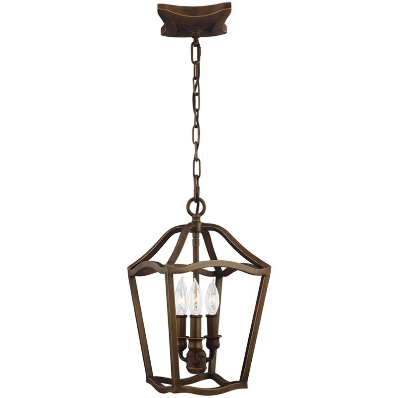foto del prodotto lampadario contemporaneo yarmouth acciaio ottone antico verniciato 3 luci e14