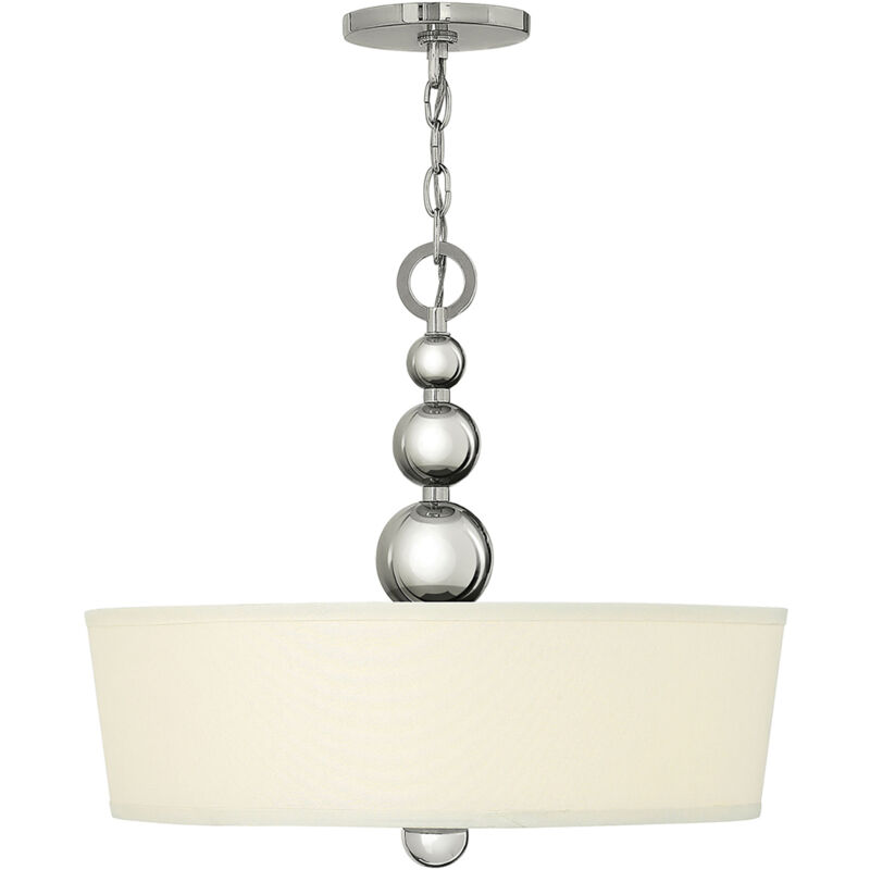 foto del prodotto lampadario contemporaneo zelda in acciaio nichel lucido vetro 3 luci e27