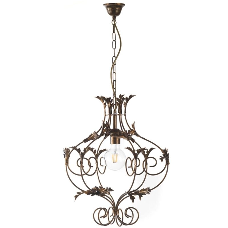 foto del prodotto lampadario contessa in metallo color bronzo, e27