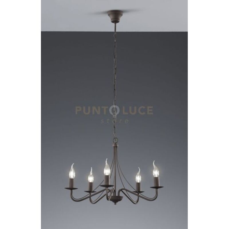foto del prodotto lampadario country 5 luci antichizzato r1198 24 bronzo