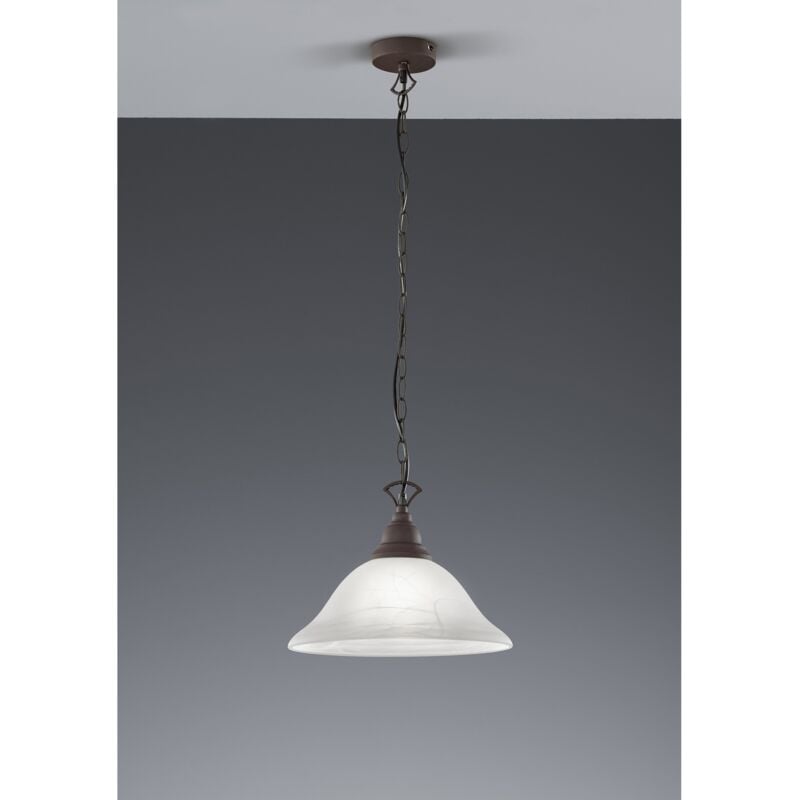 foto del prodotto lampadario country e27 d.33xh130cm ruggine