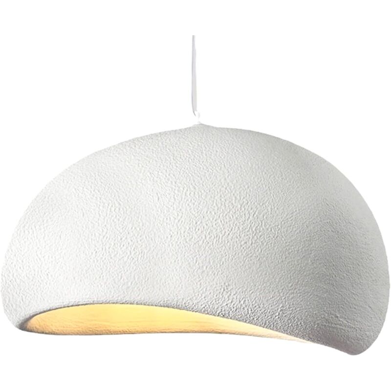 foto del prodotto lampadario creativo nordico in pietra sintetica, diametro 40 cm, paralume regolabile, e27, per camera da letto, sala da pranzo, soggiorno, bianco