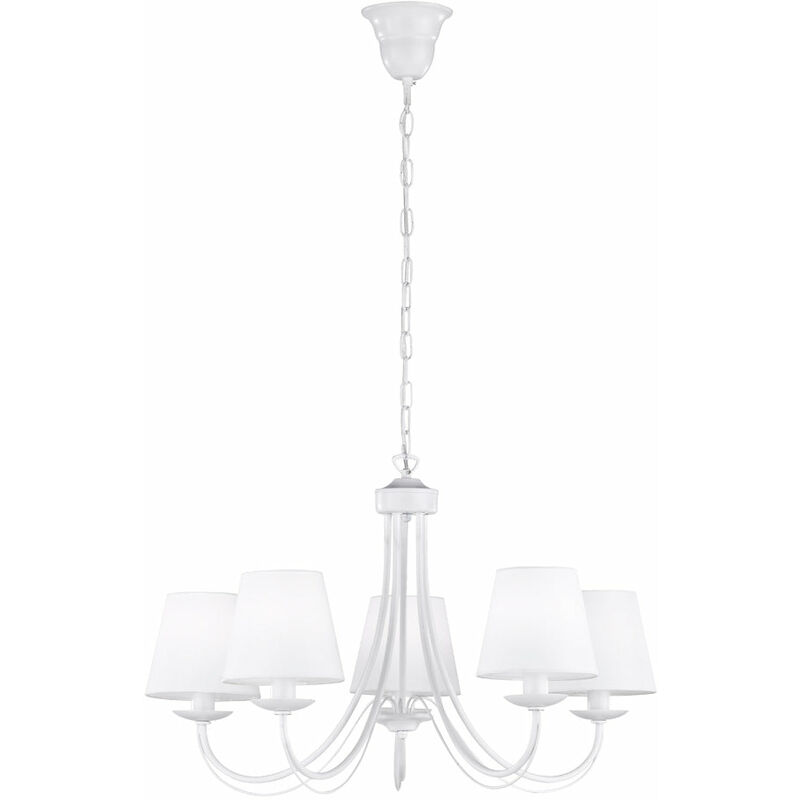 foto del prodotto lampadario da interno e14 in metallo bianco opaco