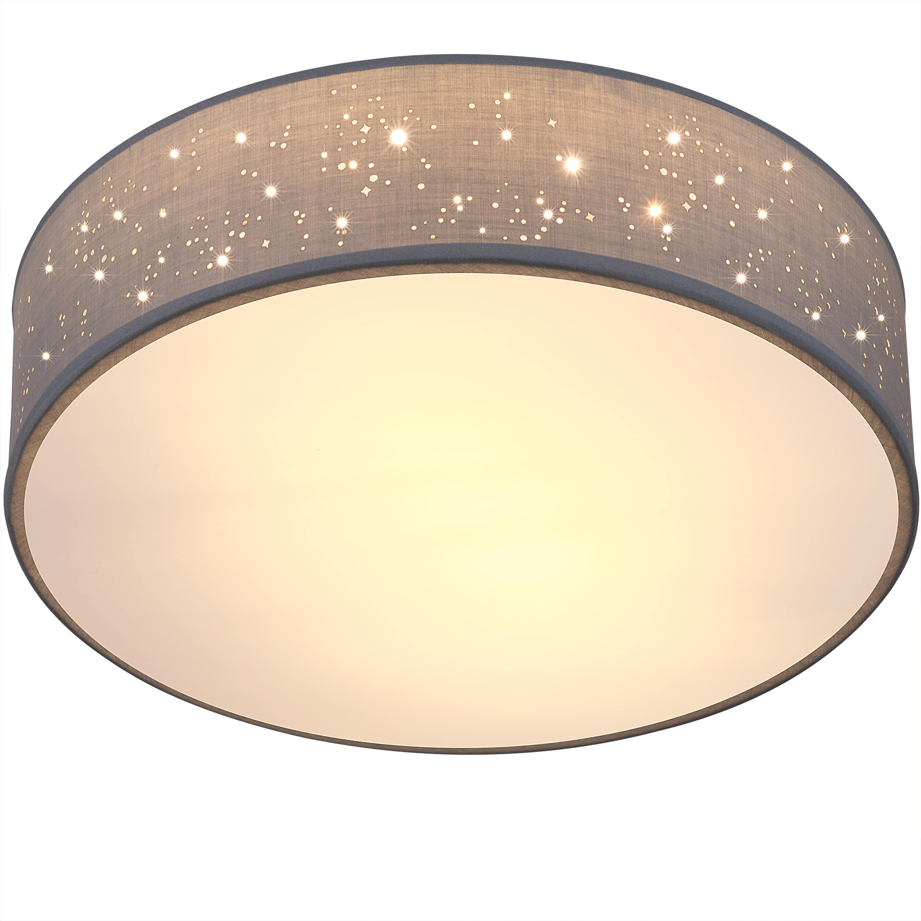 foto del prodotto lampadario da soffitto in tessuto grigio 38cm