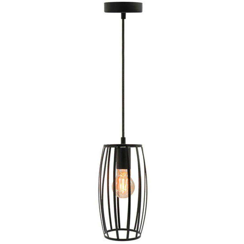 foto del prodotto lampadario da soffitto pendente a sospensione di forma ovale nero o bianco portalampada con attacco e27 nero
