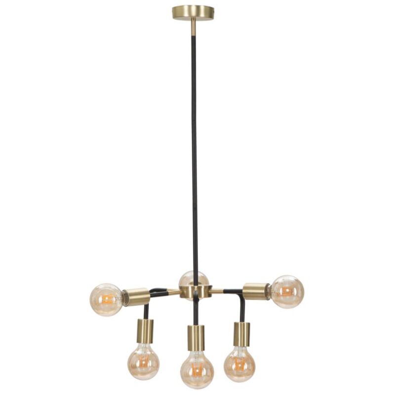 immagine 0 del prodotto lampadario darky struttura in metallo color nero e oro con 6 luci per interni