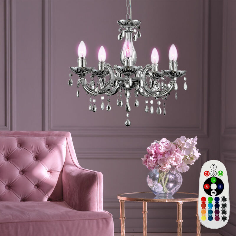 foto del prodotto lampadario dimmerabile con telecomando lampada a sospensione a led lampada da tavolo da pranzo lampada a sospensione soggiorno, cambia colore rgb, 5x