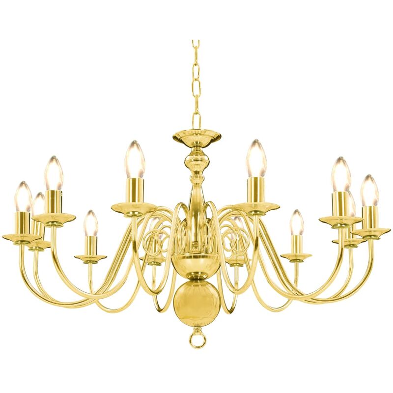 foto del prodotto lampadario dorato per 12 lampadine e14 vidaxl