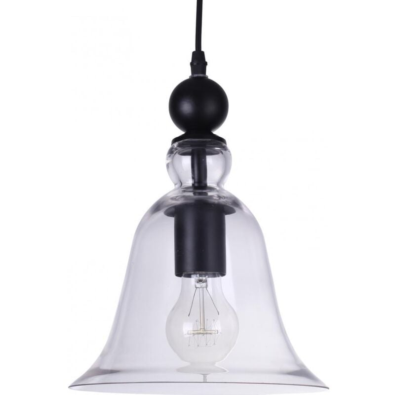foto del prodotto lampadario edison con paralume a coppe di cristallo acciaio di carbonio trasparente