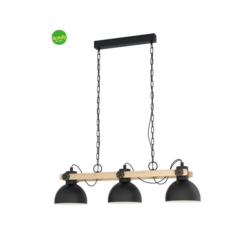 foto del prodotto lampadario eglo lubenham a sospensione 3xe27 nero