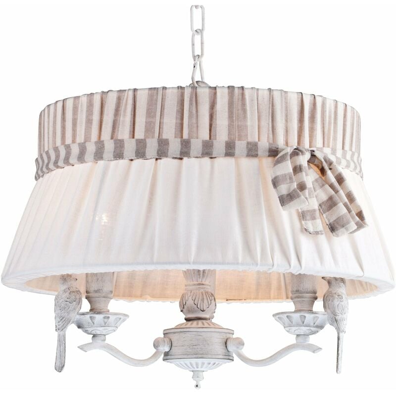 foto del prodotto lampadario elegant in metallo bird bianco antique