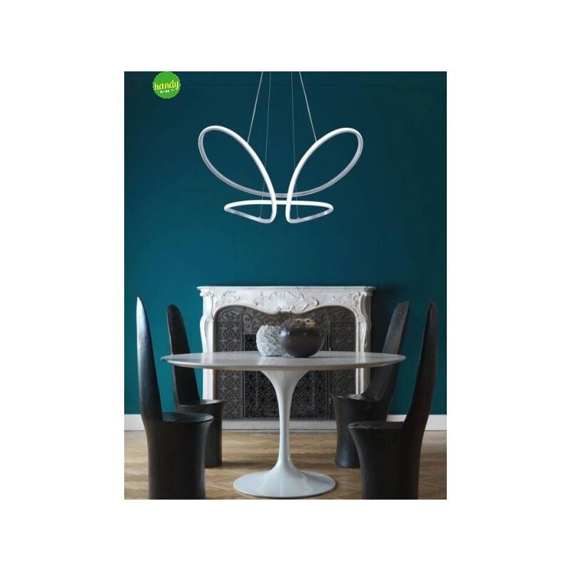 foto del prodotto lampadario farfalla sospesa novecento silver 45w