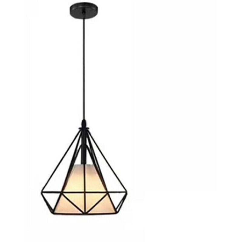 foto del prodotto lampadario gabbia in metallo industriale retro e27 pendente vintage nero sj098
