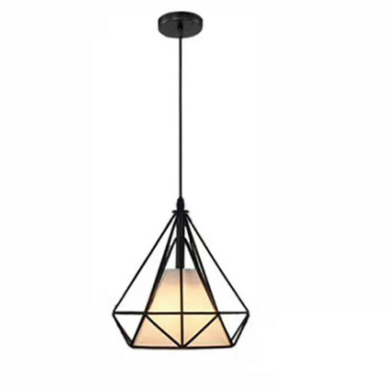 foto del prodotto lampadario gabbia in metallo industriale retro e27 pendente vintage nero sj100