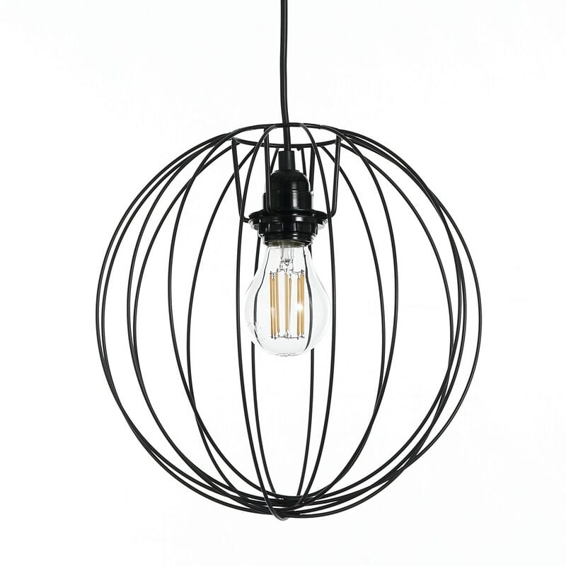 foto del prodotto lampadario in acciaio verniciato nero opaco cm. .30
