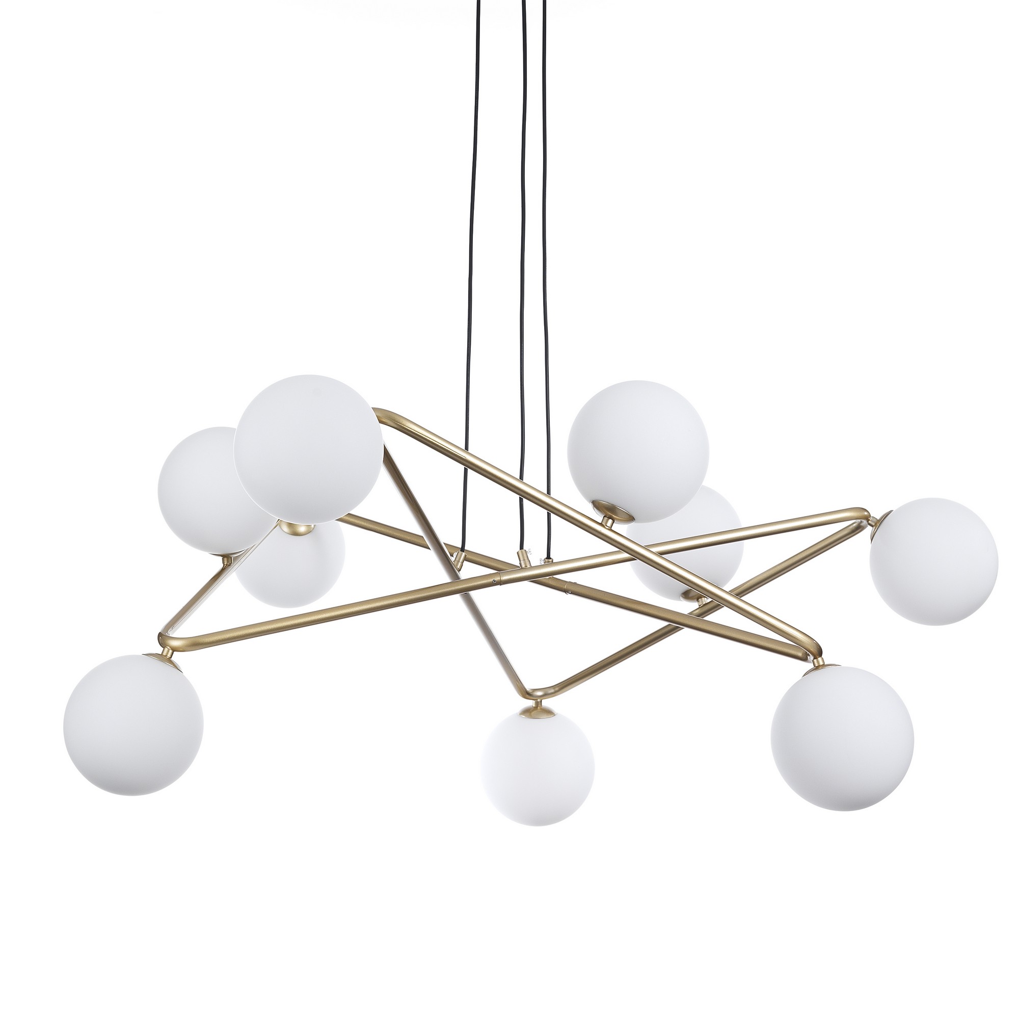 foto del prodotto lampadario in acciaio verniciato ottone cm. l.110 p.110 h.43