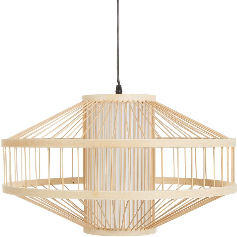 foto del prodotto lampadario in bamb intrecciato luce naturale karaj