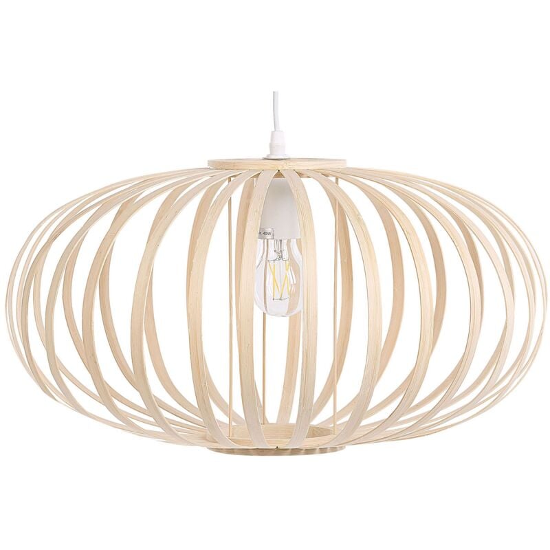 foto del prodotto lampadario in bamb marrone chiaro e metallo 120 cm havel