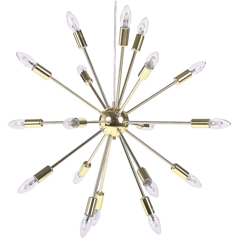 foto del prodotto lampadario in color oro a 18 punti luce maguse