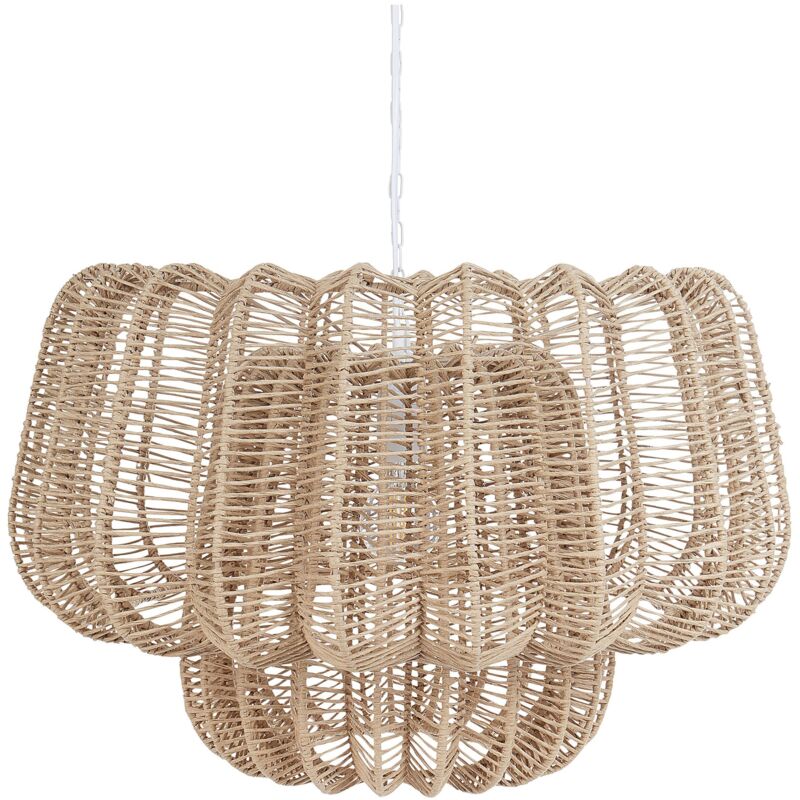 foto del prodotto lampadario in corda di carta beige saisi