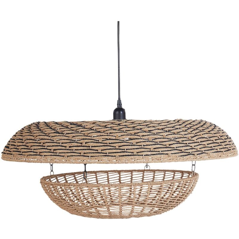 foto del prodotto lampadario in corda di carta illuminazione naturale kidepo