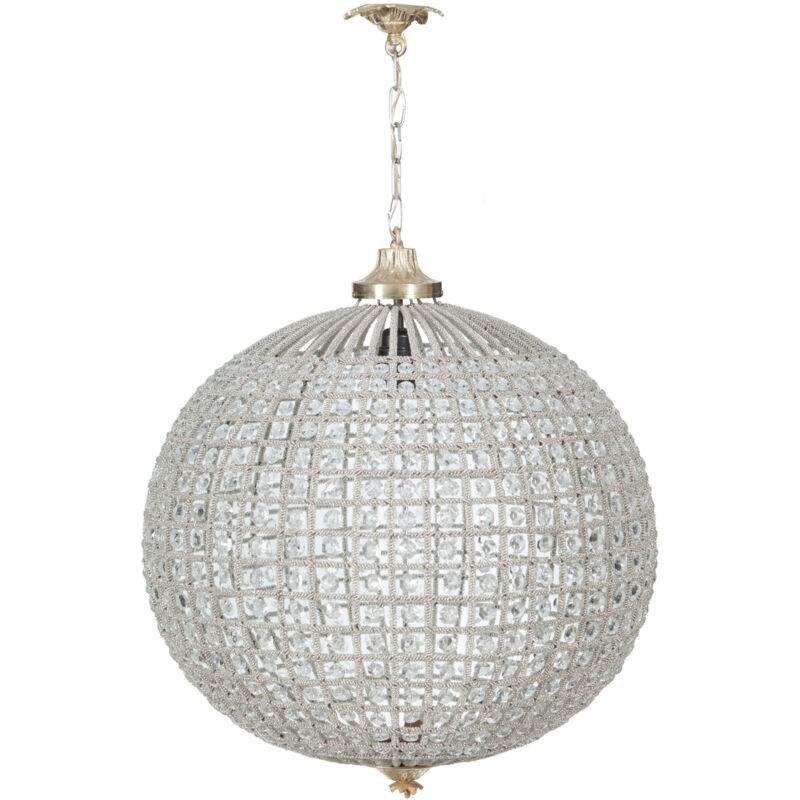 foto del prodotto lampadario in fusione di ottone e gemme in cristallo diam. 40xh40 cm