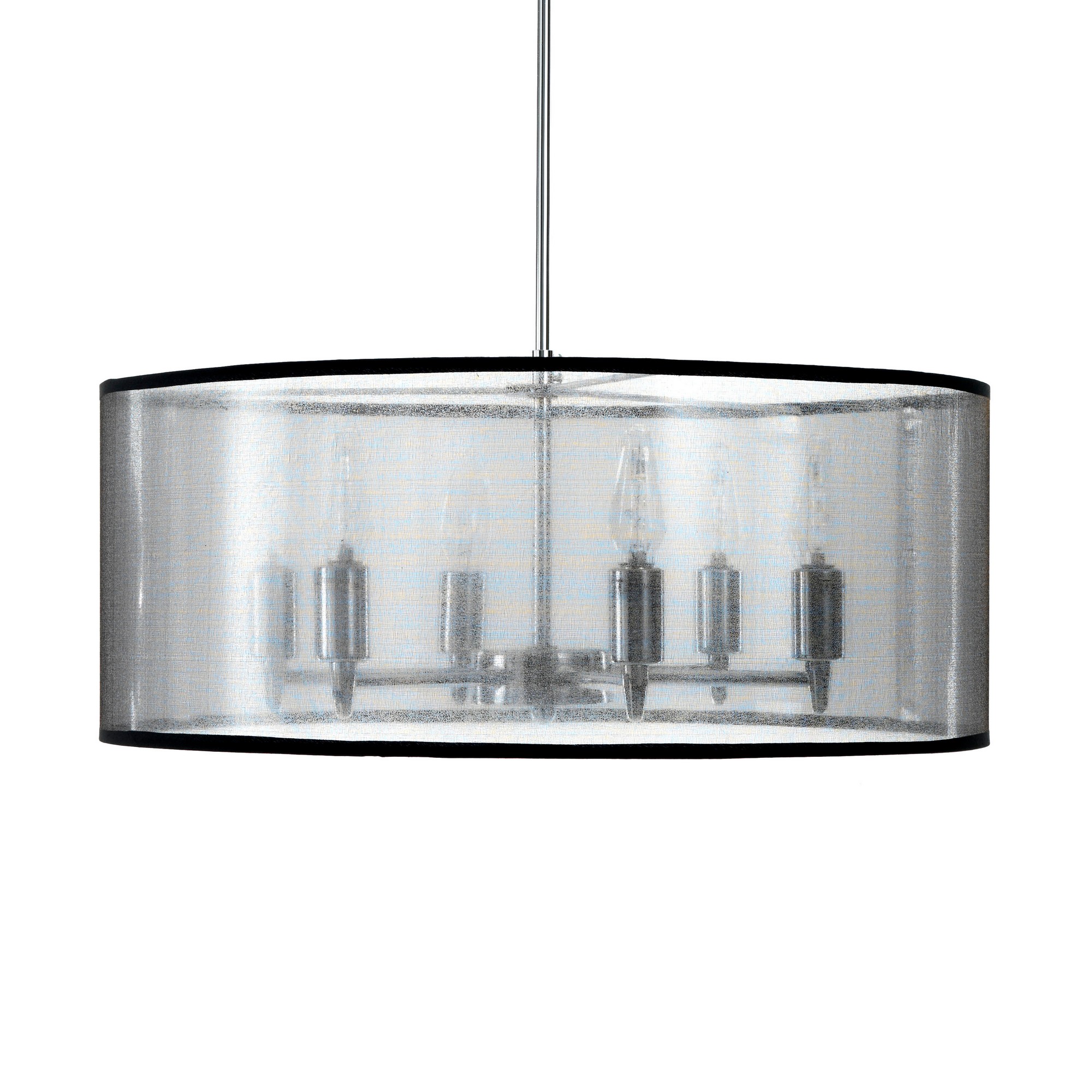 foto del prodotto lampadario in metallo cromato argento cm. 50 h.20