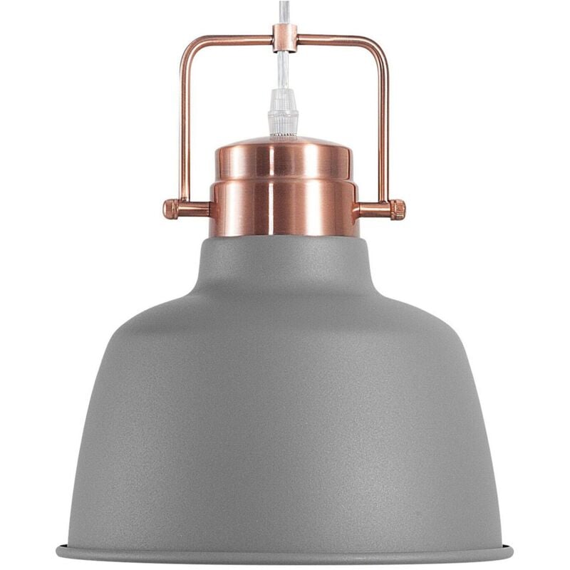 foto del prodotto lampadario in metallo grigio e rame con paralume a campana 179 cm narmada